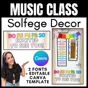 Preview of Music Classroom Decor | DO RE MI FA SO EXCITED TO SEE YOU!