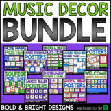 Music Classroom Decor BUNDLE - Editable BOLD & BRIGHT Musi