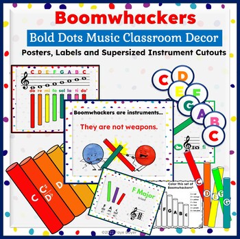 Preview of Music Classroom Decor - Boomwhackers® Posters, Set-ups and Supersized Cutouts