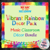 Music Classroom Decor Bundle: Vibrant Watercolor Rainbow Theme