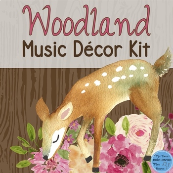 Preview of Music Classroom Decor Bundle: Woodland / Forest