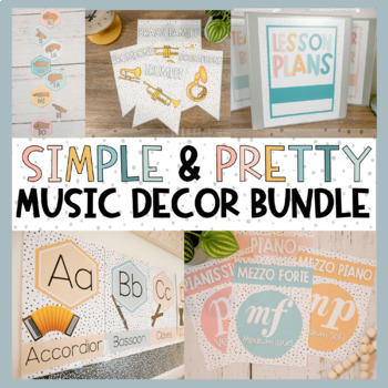 Preview of Music Classroom Decor BUNDLE - Simple & Pretty