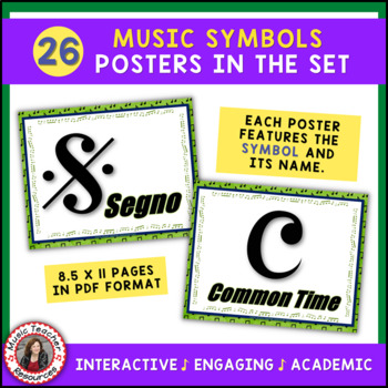enthusiastic Maestro Counterpart Music Classroom Decor - Music Symbol Posters by MusicTeacherResources