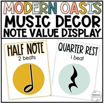 Preview of Music Classroom Decor - Note Duration Posters - Modern Oasis