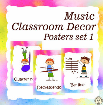Preview of Music Classroom Decorations | Musical Kids Posters | Music Bulletin Board