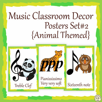 Preview of Music Classroom Decorations  | Musical Animals Posters