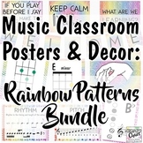 Music Classroom Decor Set: Rainbow Patterns BUNDLE