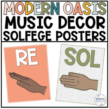 Preview of Music Classroom Decor - Solfege Hand Signs - Modern Oasis