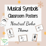 Music Classroom Decor Symbol Posters: Neutral Boho Theme