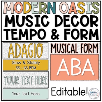 Preview of Music Classroom Decor - Tempo & Form Posters - Modern Oasis