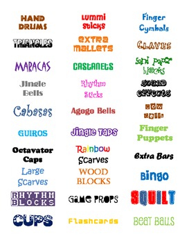 Preview of Music Classroom Organization Labels