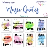 Music Classroom Quote Posters - Watercolor Theme