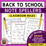 Music Classroom Rules Back to School Note Spellers