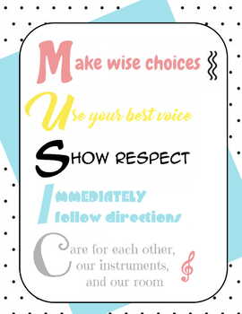 Preview of Music Classroom Rules Poster