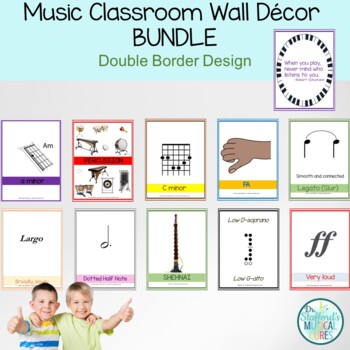 Preview of Music Classroom Wall Decor Mega-Bundle:Double Line Design
