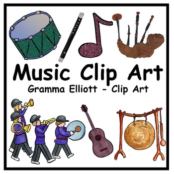 Preview of Music Clip Art - Color and Black Line