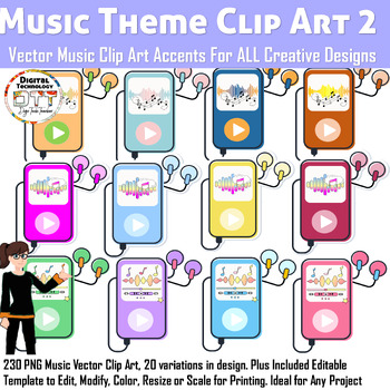 Preview of Music Clip Art 2, Media Vector Clip Art, Music Vector Icons, Teacher Clip Art