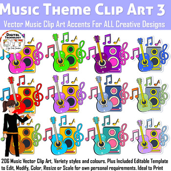 Preview of Music Clip Art 3, Media Vector Clip Art, Music Vector Icons, Teacher Clip Art