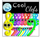 Music Clip Art:  3D Treble and Bass Clefs, Music Resources