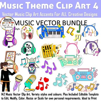 Preview of Music Clip Art 4, Media Vector Clip Art, Music Icon Clip Art, Teacher Clip Art