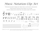 Music Clip Art - 48 Common Notation Symbols