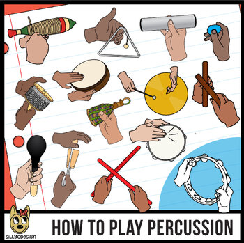 Preview of Music Clip Art - Hand Positions and Grips for Playing Percussion Instruments