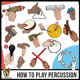 Music Clip Art - Hand Positions and Grips for Playing Perc