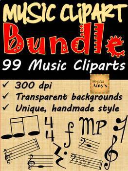 Preview of Music Clip Art Bundle: 99 music symbols