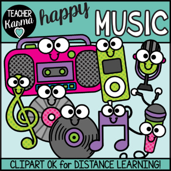 Preview of Music Clipart and Digital Stickers for Distance Learning, Google, Seesaw