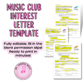 Music Club Interest Letter Template | Editable