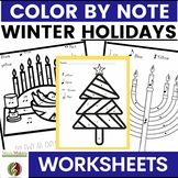 Music Color By Note - Winter Holidays - Christmas, Hanukka