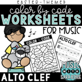 Music Color by Code - Music Coloring - Alto Clef {Easter Theme}