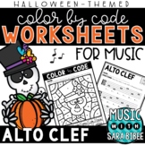 Music Color by Code - Music Coloring - Alto Clef {Hallowee