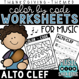 Music Color by Code - Music Coloring - Alto Clef {Thanksgi