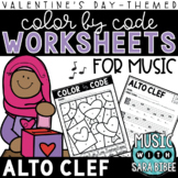 Music Color by Code - Music Coloring - Alto Clef {Valentin