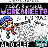Music Color by Code - Music Coloring - Alto Clef {Winter Theme}
