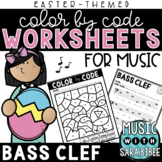 Music Color by Code - Music Coloring - Bass Clef {Easter Theme}