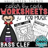 Music Color by Code - Music Coloring - Bass Clef {Hallowee