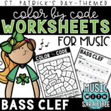 Music Color by Code - Music Coloring - Bass Clef {St. Patr