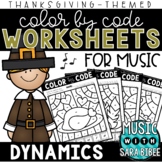 Music Color by Code - Music Coloring - Dynamics {Thanksgiv