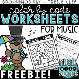 Music Color by Code - Music Coloring - Groundhog Day {FREEBIE}