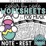 Music Color by Code - Music Coloring - Note/Rest {Easter Theme}