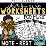 Music Color by Code - Music Coloring - Note/Rest {Fall/Aut