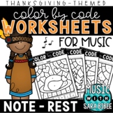 Music Color by Code - Music Coloring - Notes/Rests {Thanks