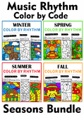 Music Rhythm Color by Code Seasons Bundle | Color by Note 