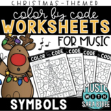 Music Color by Code - Music Coloring - Symbols {Christmas Theme}
