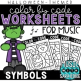 Music Color by Code - Music Coloring - Symbols {Halloween Theme}