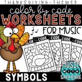 Music Color by Code - Music Coloring - Symbols {Thanksgivi