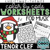 Music Color by Code - Music Coloring - Tenor Clef {Christm