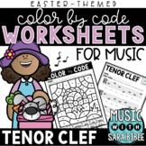 Music Color by Code - Music Coloring - Tenor Clef {Easter Theme}